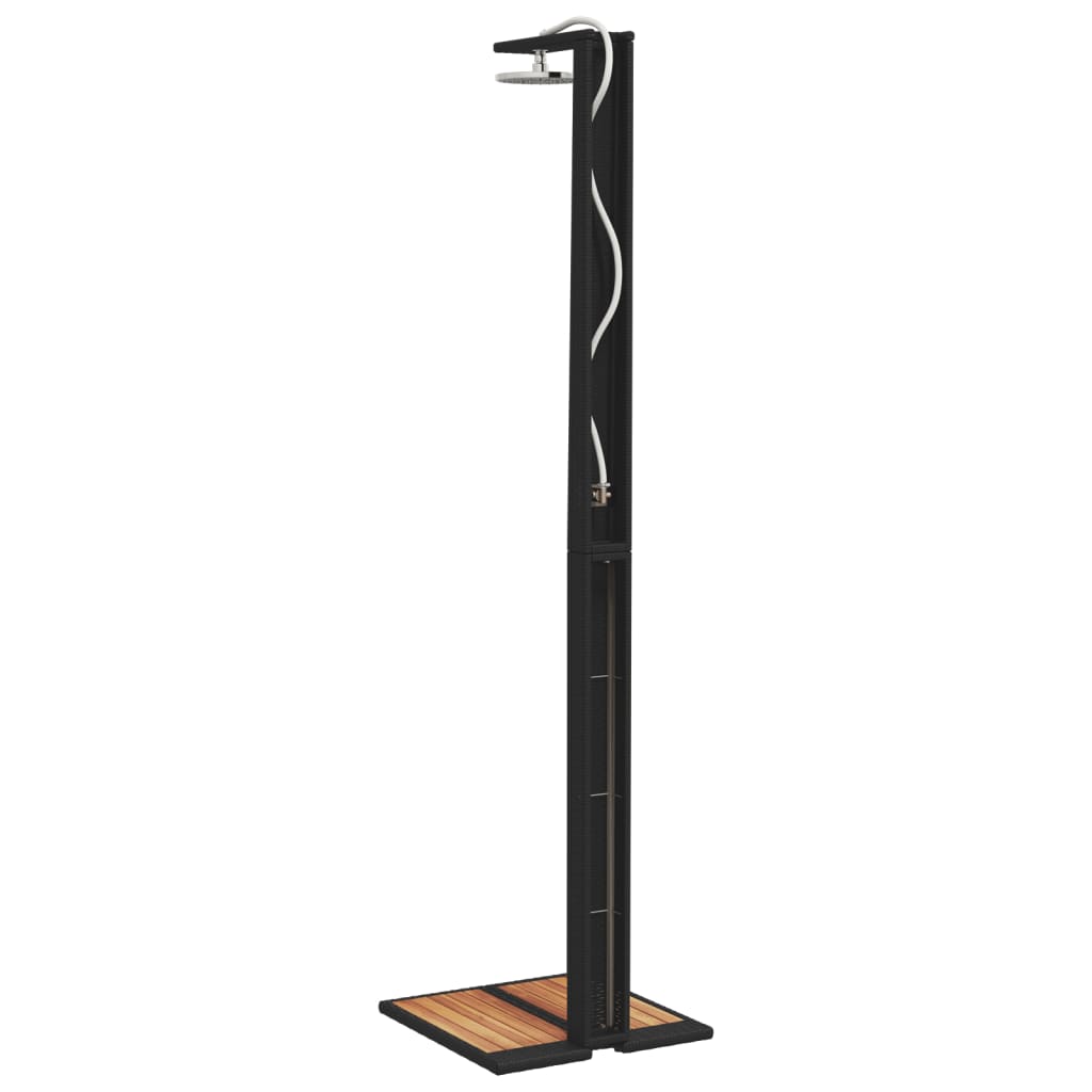 havebruser 50x55x224 cm polyrattan og akacietræ sort