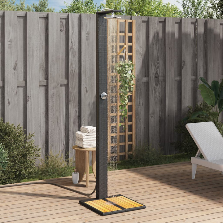 havebruser 50x55x224 cm polyrattan og akacietræ sort