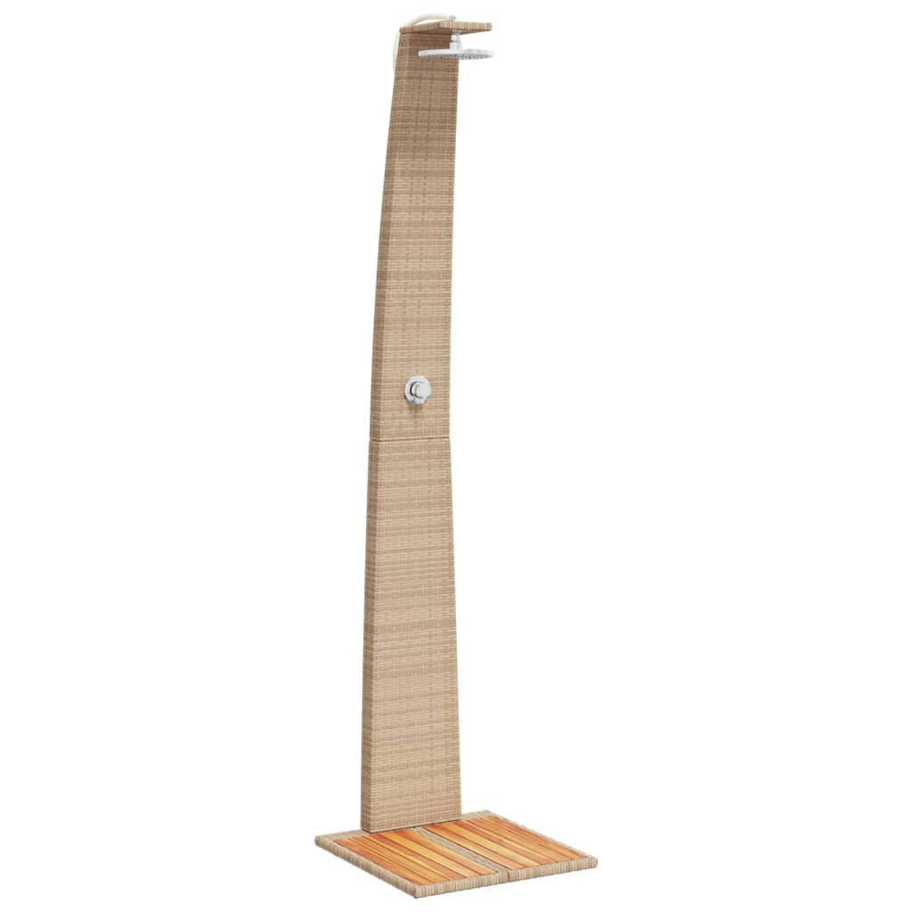 havebruser 55x60x224 cm polyrattan og akacietræ beige