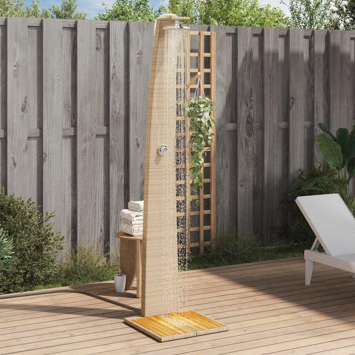 havebruser 55x60x224 cm polyrattan og akacietræ beige