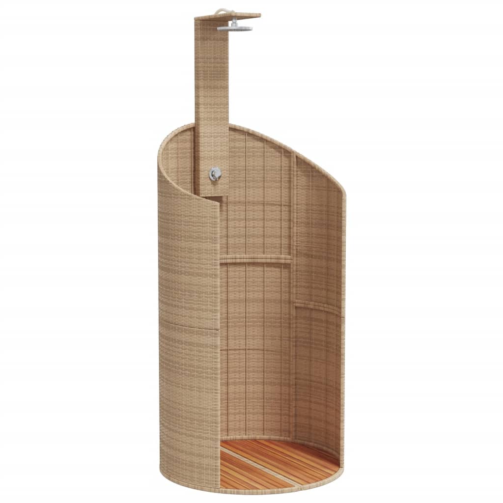 havebruser 100x100x241,5 cm polyrattan og akacietræ beige