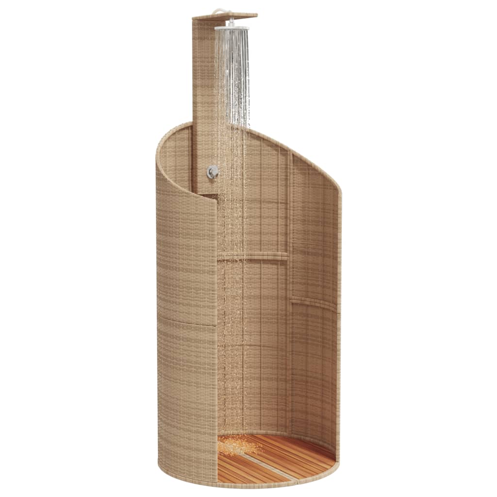 havebruser 100x100x241,5 cm polyrattan og akacietræ beige
