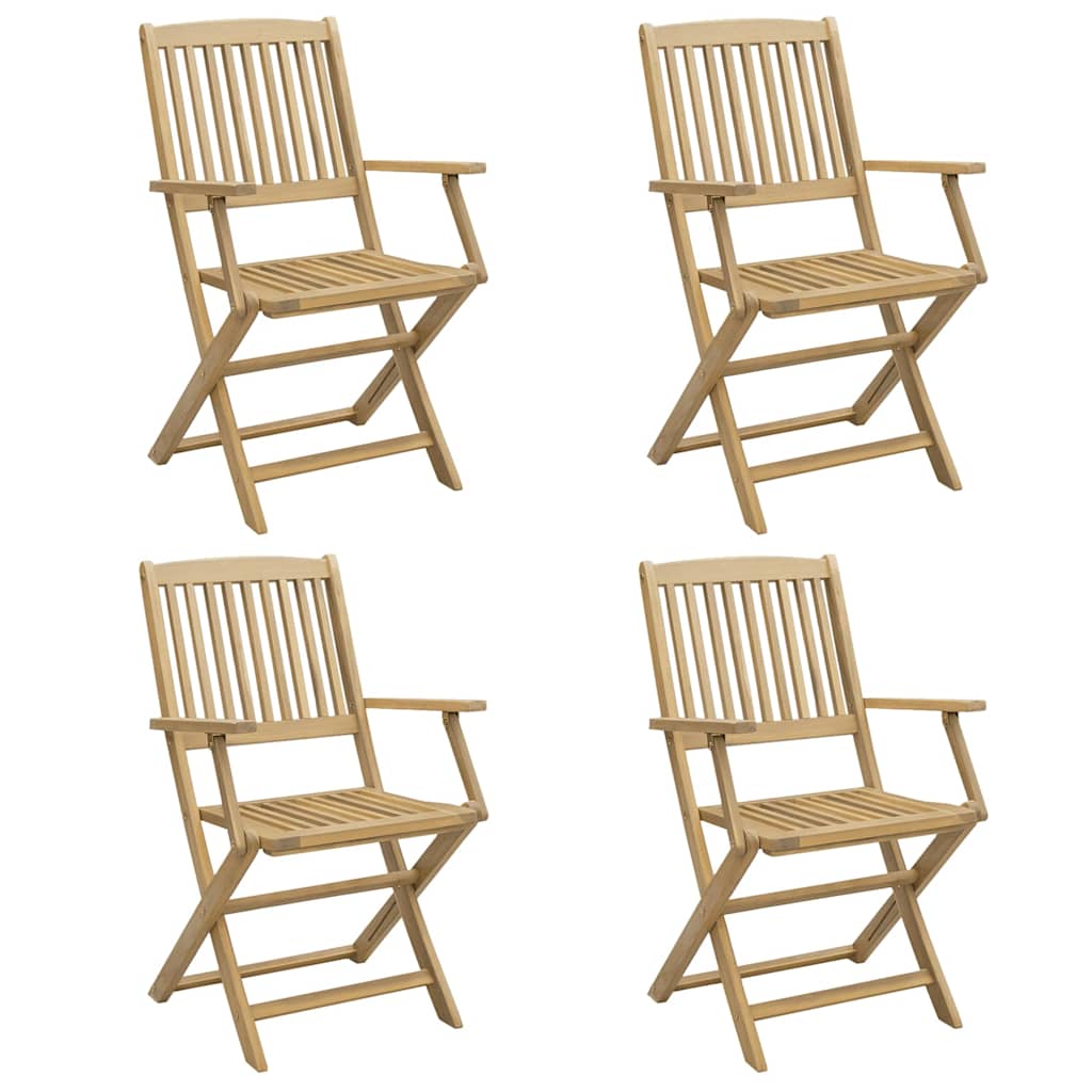 foldbare havestole 4 stk. 54x61x88 cm massivt akacietræ