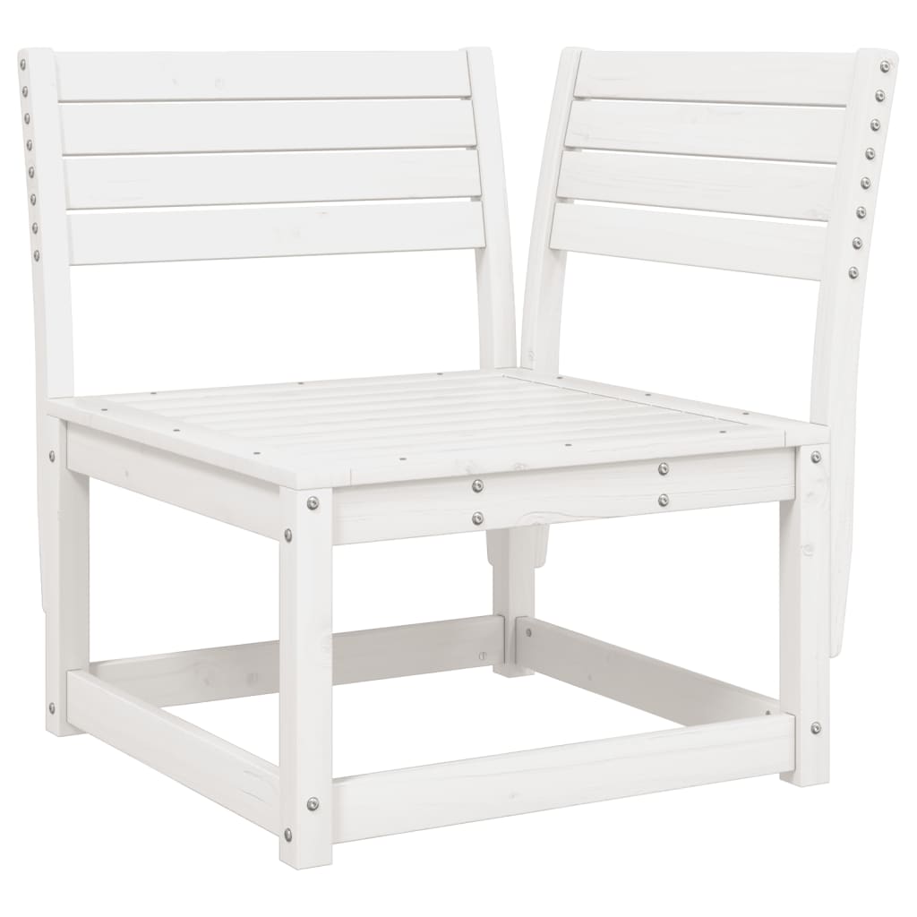 hjørnemodul til havesofa 73x73x78 cm m. hynder massivt fyr hvid