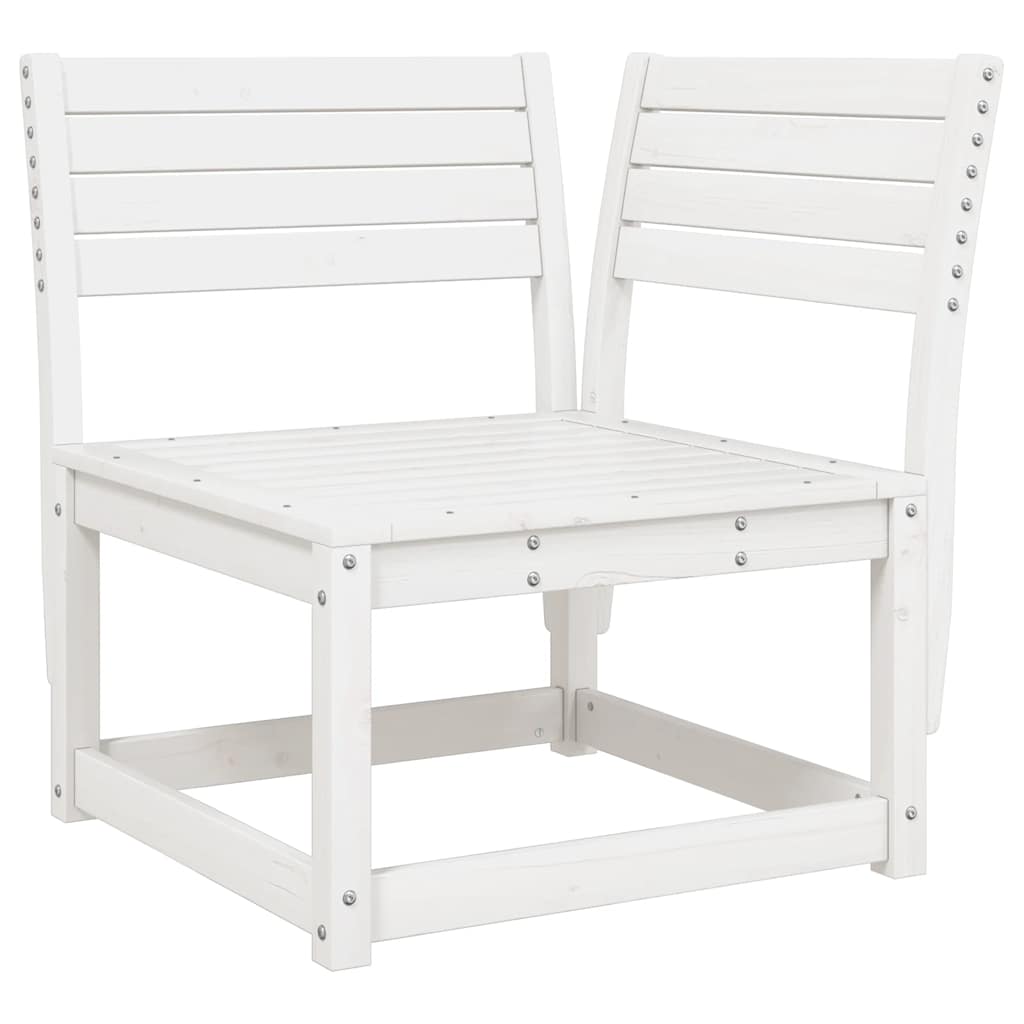 hjørnemodul til havesofa 73x73x78 cm m. hynder massivt fyr hvid