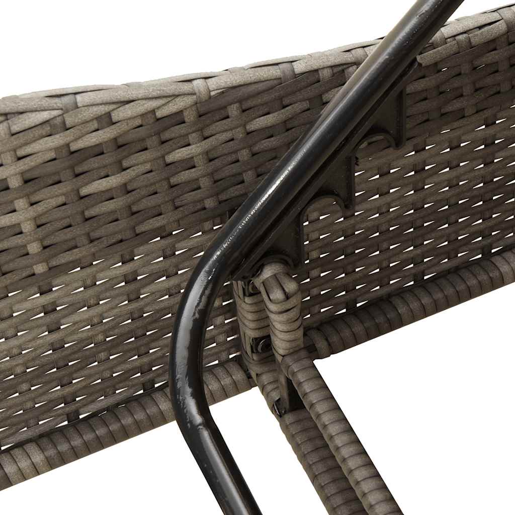 liggestol med hynde grå 60x205x73 cm polyrattan