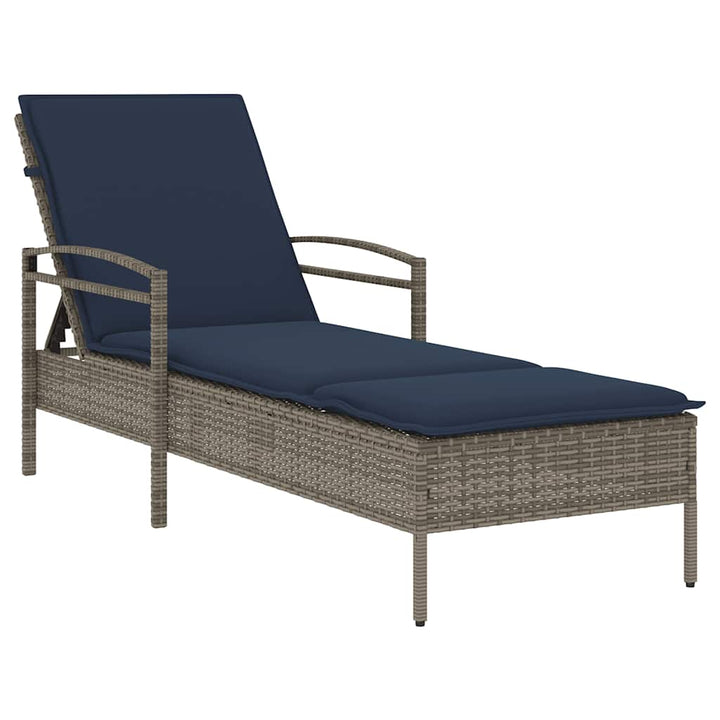 | Solstol | med pude 1-person Grå 63 x 200 x 81 cm polyrattan