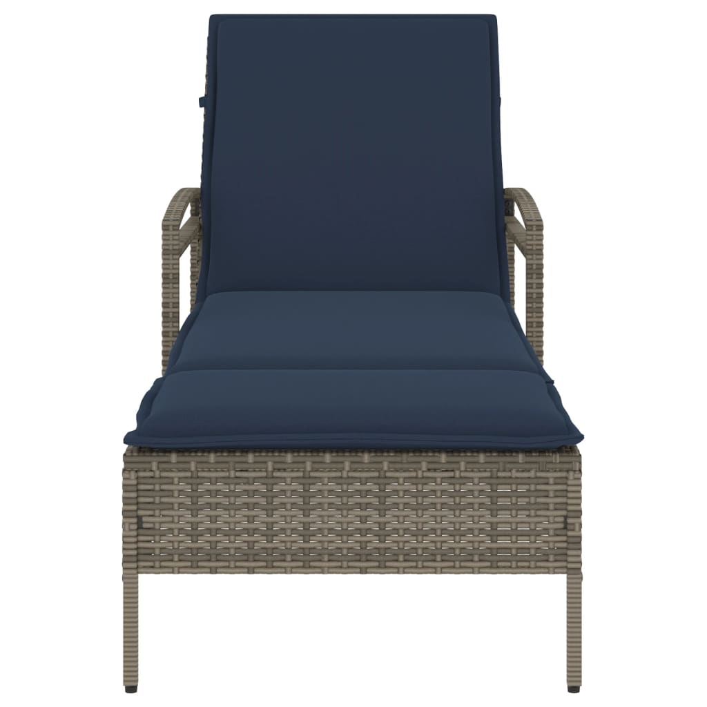 | Solstol | med pude 1-person Grå 63 x 200 x 81 cm polyrattan