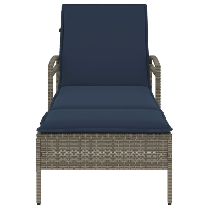 | Solstol | med pude 1-person Grå 63 x 200 x 81 cm polyrattan