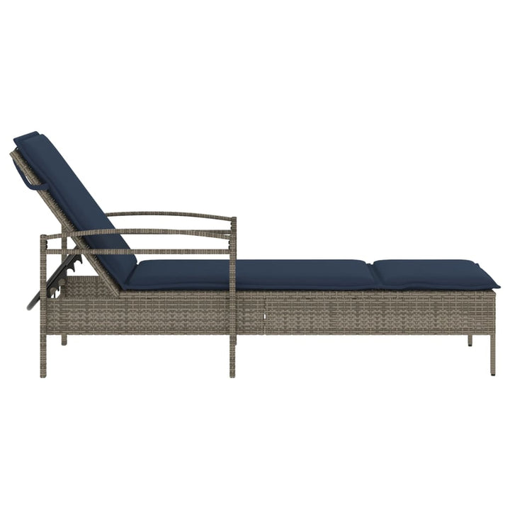 | Solstol | med pude 1-person Grå 63 x 200 x 81 cm polyrattan