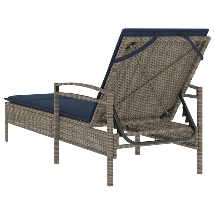 | Solstol | med pude 1-person Grå 63 x 200 x 81 cm polyrattan