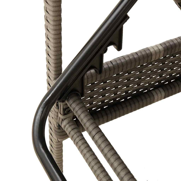 liggestol med hynde grå 63x200x81 cm polyrattan