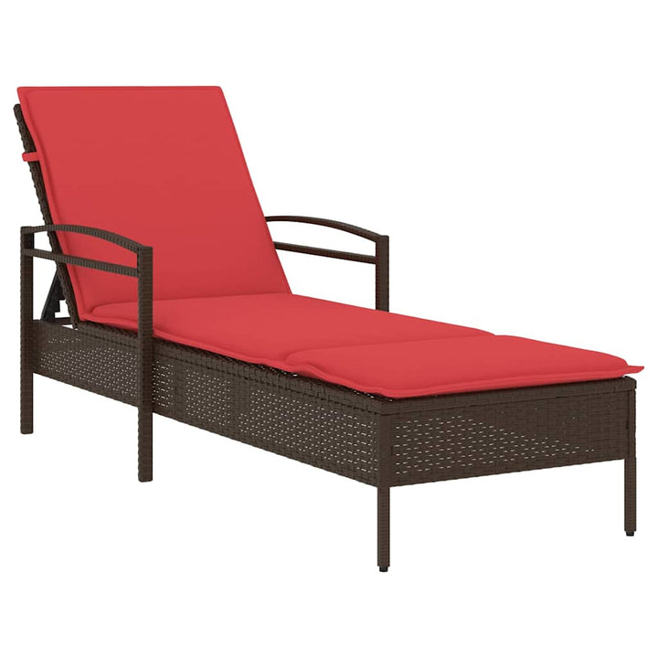 | Solstol | med pude 1-person Brun 63 x 200 x 81 cm polyrattan