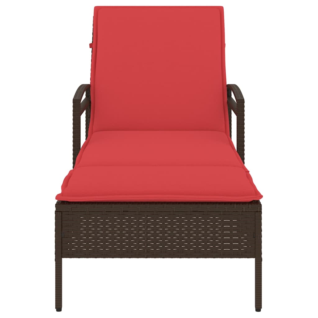 | Solstol | med pude 1-person Brun 63 x 200 x 81 cm polyrattan