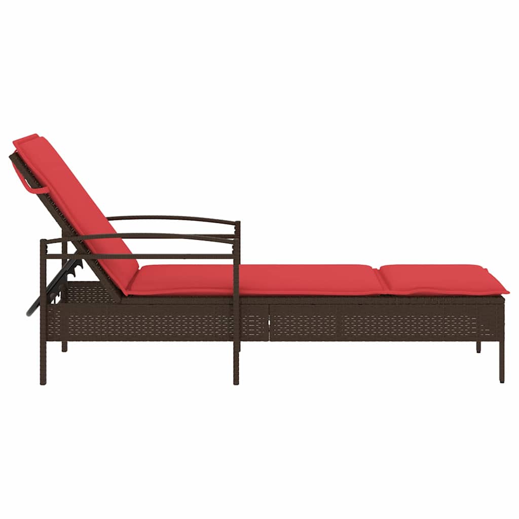 | Solstol | med pude 1-person Brun 63 x 200 x 81 cm polyrattan