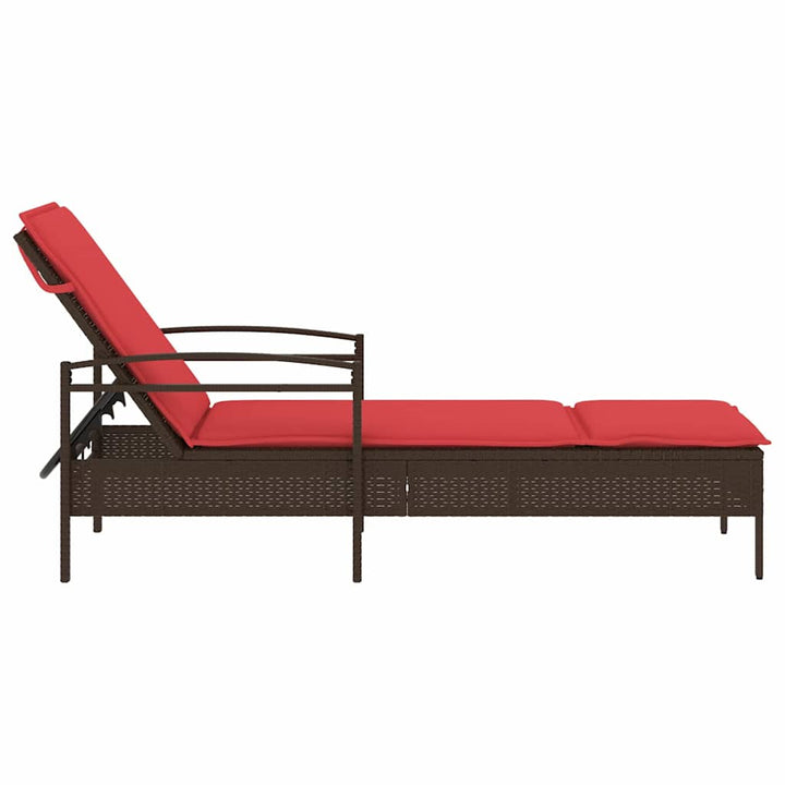 | Solstol | med pude 1-person Brun 63 x 200 x 81 cm polyrattan