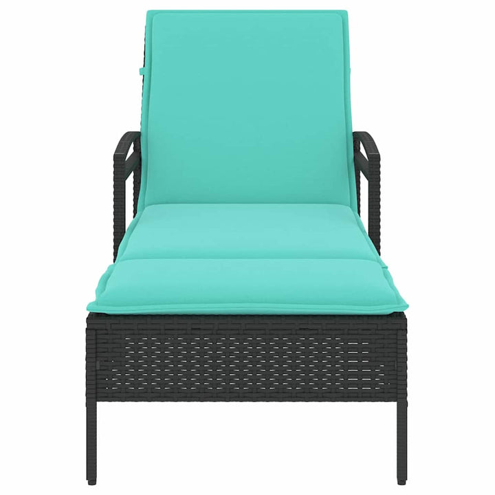 | Solstol | med pude 1-person Sort 63 x 200 x 81 cm polyrattan