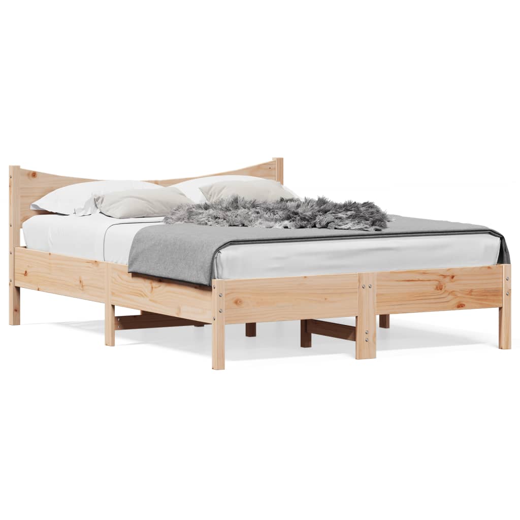 sengeramme uden madras 140x200 cm massivt fyrretræ