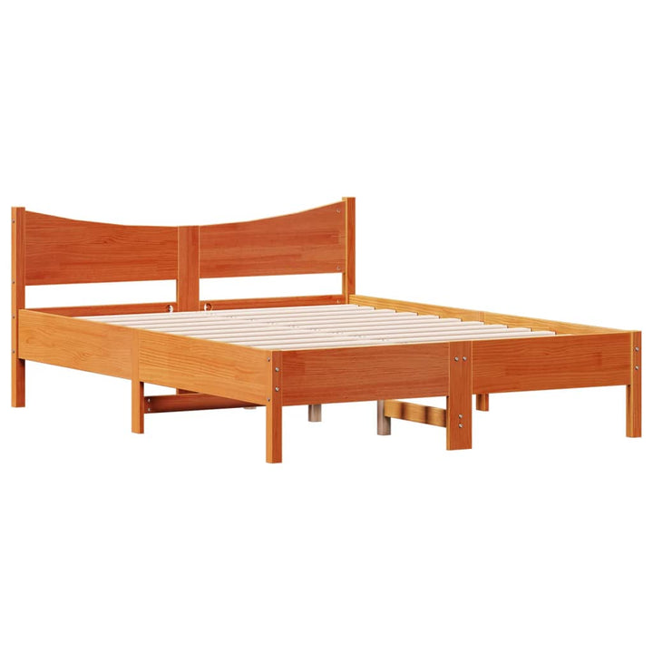sengeramme uden madras 140x200 cm massivt fyr gyldenbrun