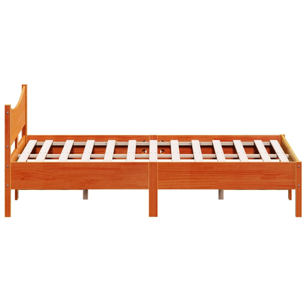 sengeramme uden madras 140x200 cm massivt fyr gyldenbrun