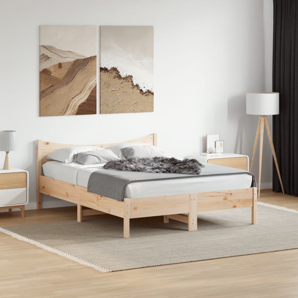 sengeramme uden madras 120x200 cm massivt fyrretræ