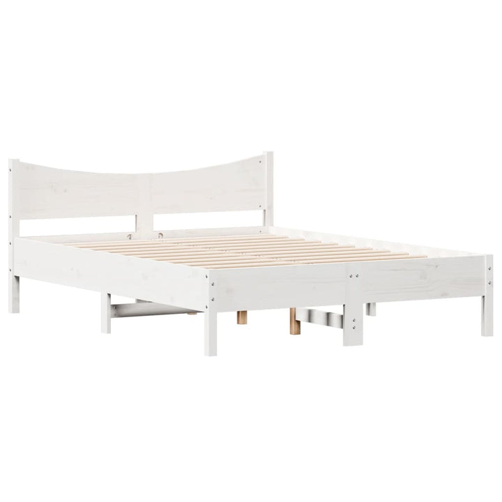 sengeramme uden madras 120x200 cm massivt fyrretræ hvid