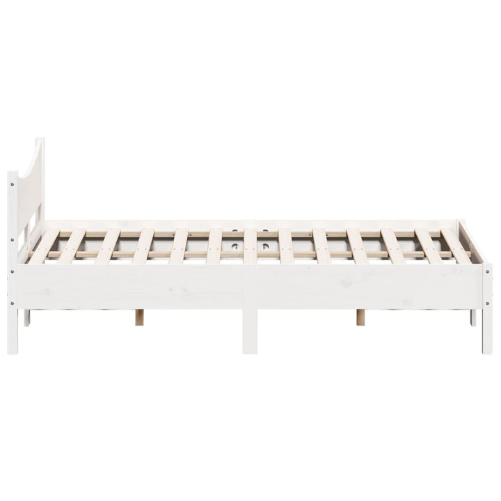 sengeramme uden madras 120x200 cm massivt fyrretræ hvid
