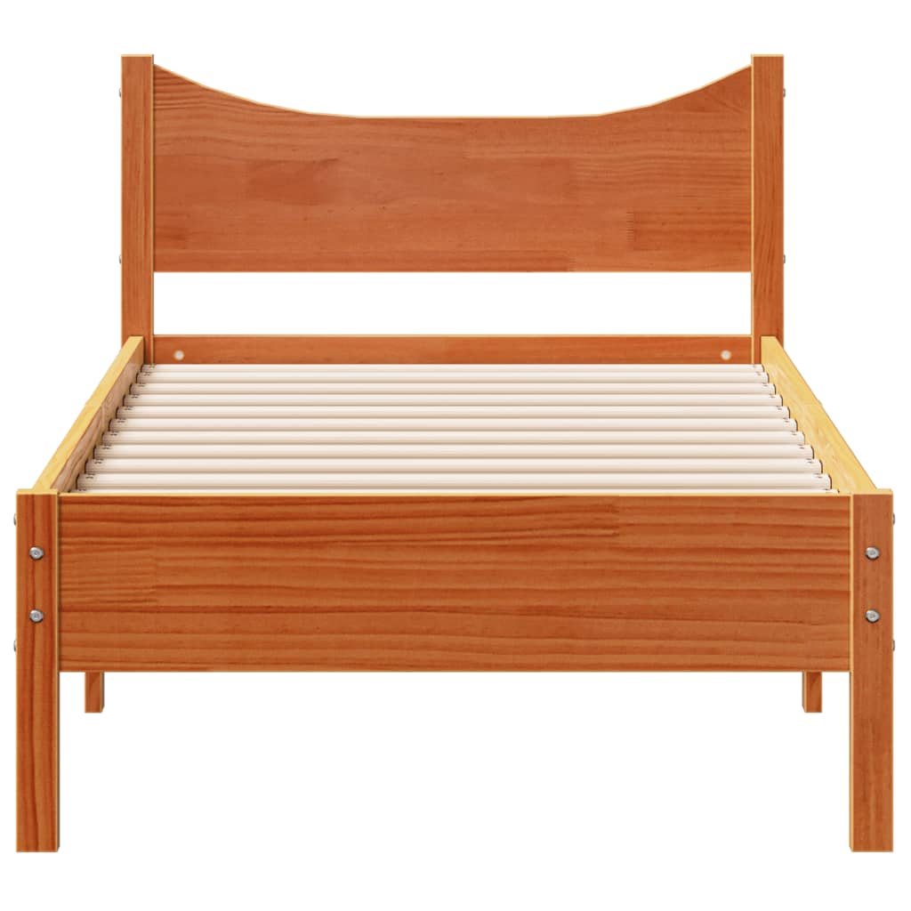 sengeramme uden madras 100x200 cm massivt fyrretræ gyldenbrun