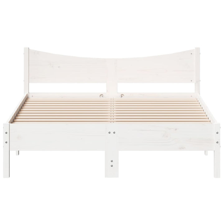 sengeramme uden madras 140x190 cm massivt fyrretræ hvid