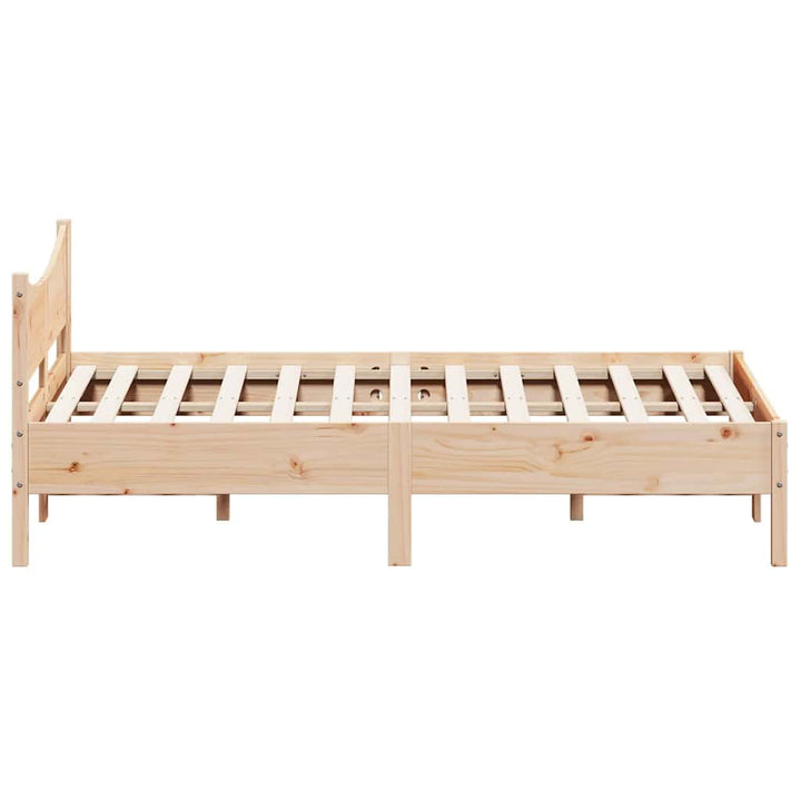 sengeramme uden madras 135x190 cm massivt fyrretræ hvid