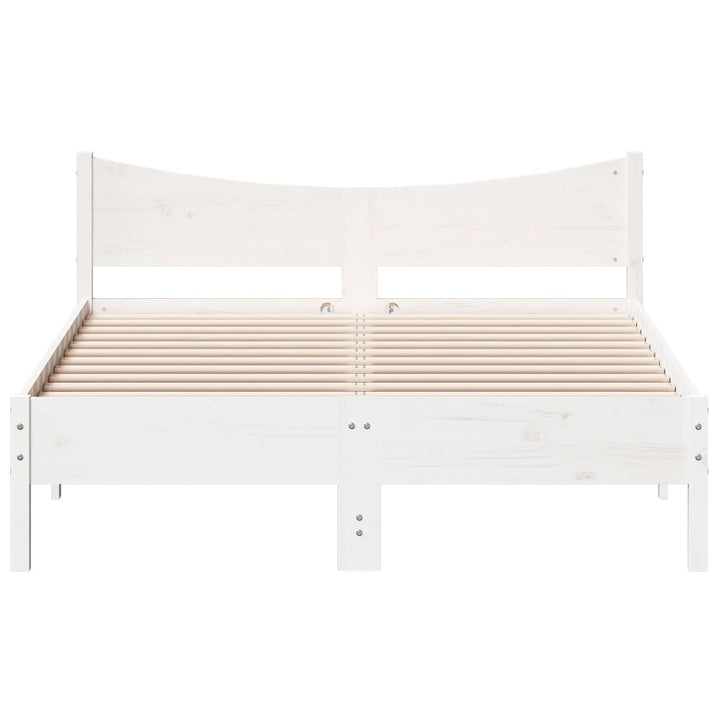 sengeramme uden madras 120x190 cm massivt fyrretræ hvid