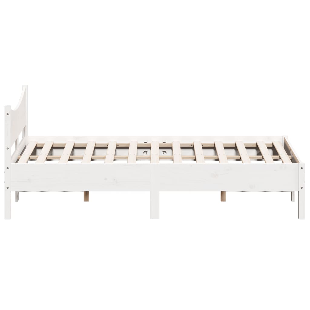 sengeramme uden madras 120x190 cm massivt fyrretræ hvid