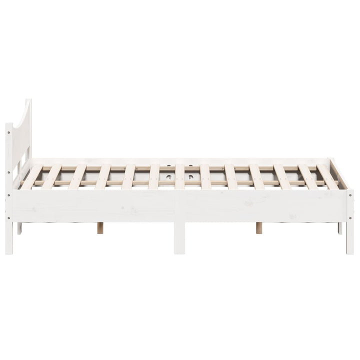 sengeramme uden madras 120x190 cm massivt fyrretræ hvid