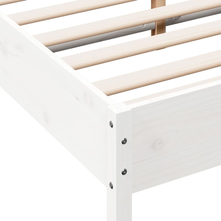 sengeramme uden madras 120x190 cm massivt fyrretræ hvid