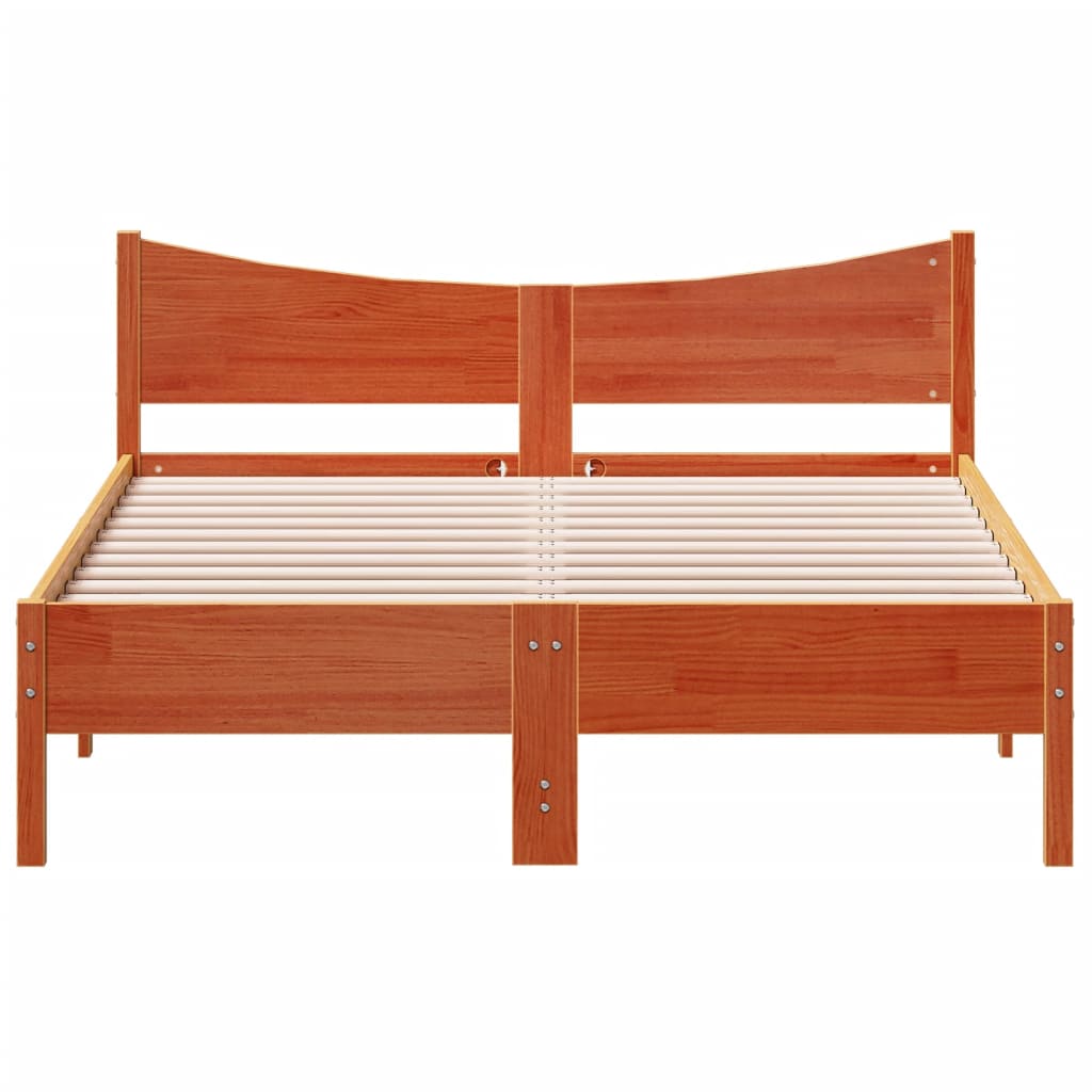 sengeramme uden madras 120x190 cm massivt fyrretræ gyldenbrun