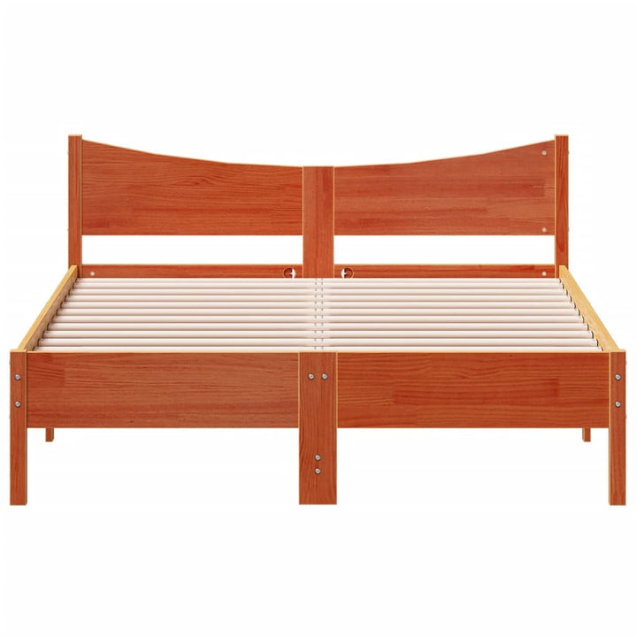 sengeramme uden madras 120x190 cm massivt fyrretræ gyldenbrun