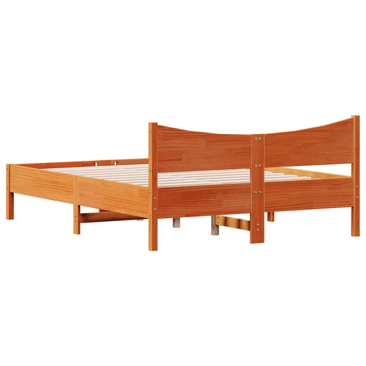 sengeramme uden madras 120x190 cm massivt fyrretræ gyldenbrun