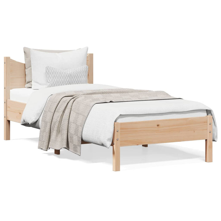 sengeramme uden madras 75x190 cm massivt fyrretræ