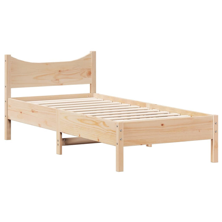 sengeramme uden madras 75x190 cm massivt fyrretræ