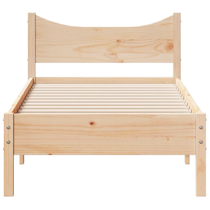 sengeramme uden madras 75x190 cm massivt fyrretræ