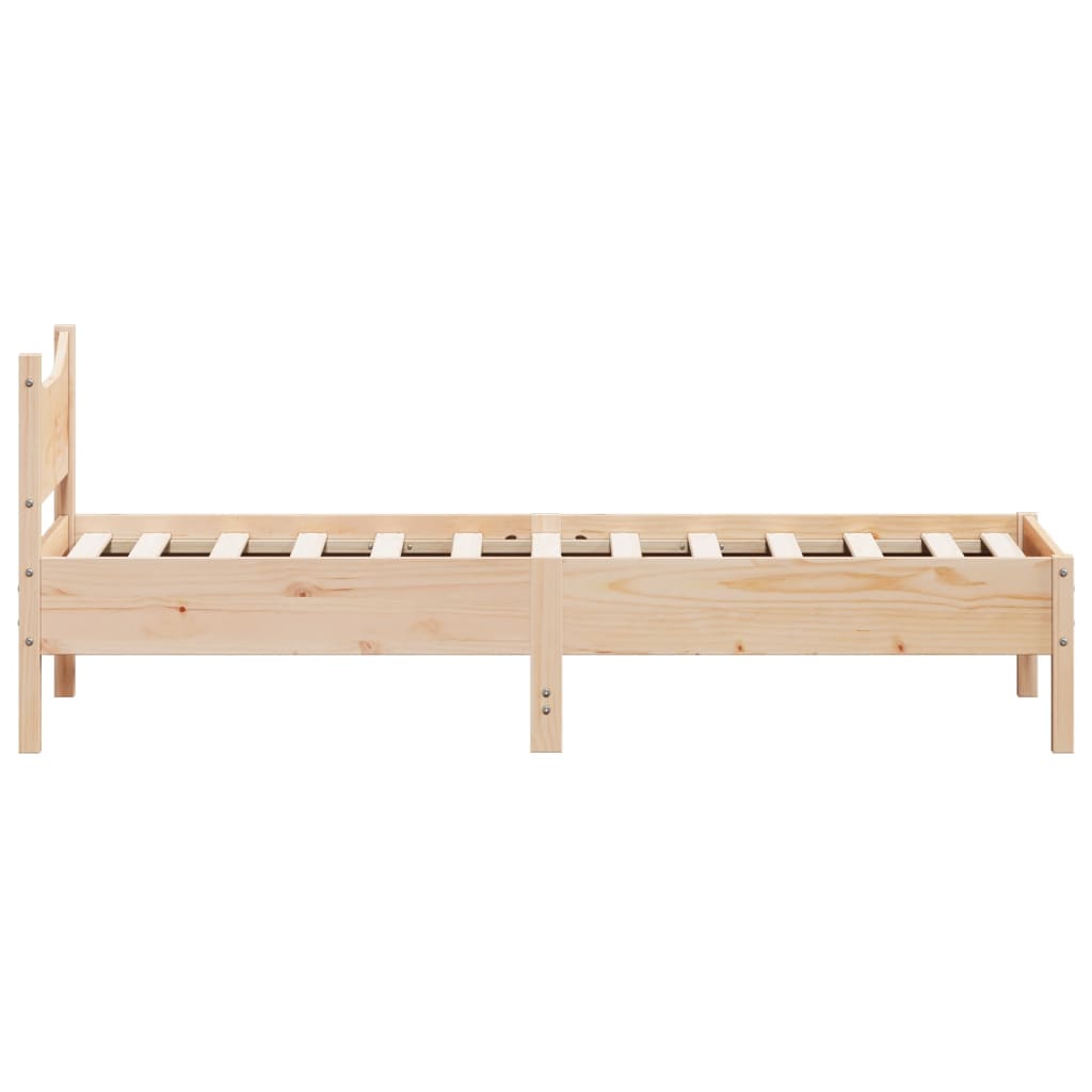 sengeramme uden madras 75x190 cm massivt fyrretræ