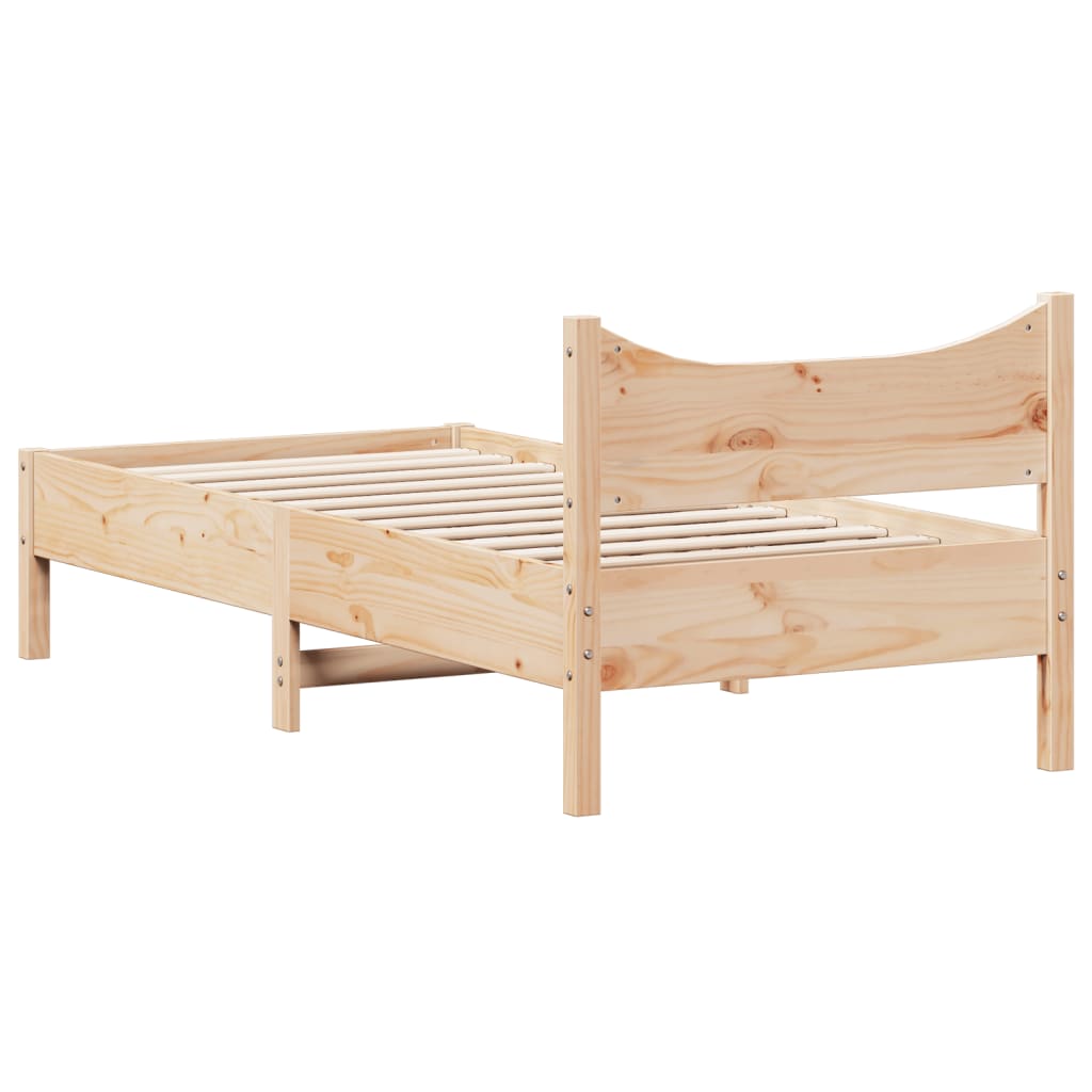 sengeramme uden madras 75x190 cm massivt fyrretræ