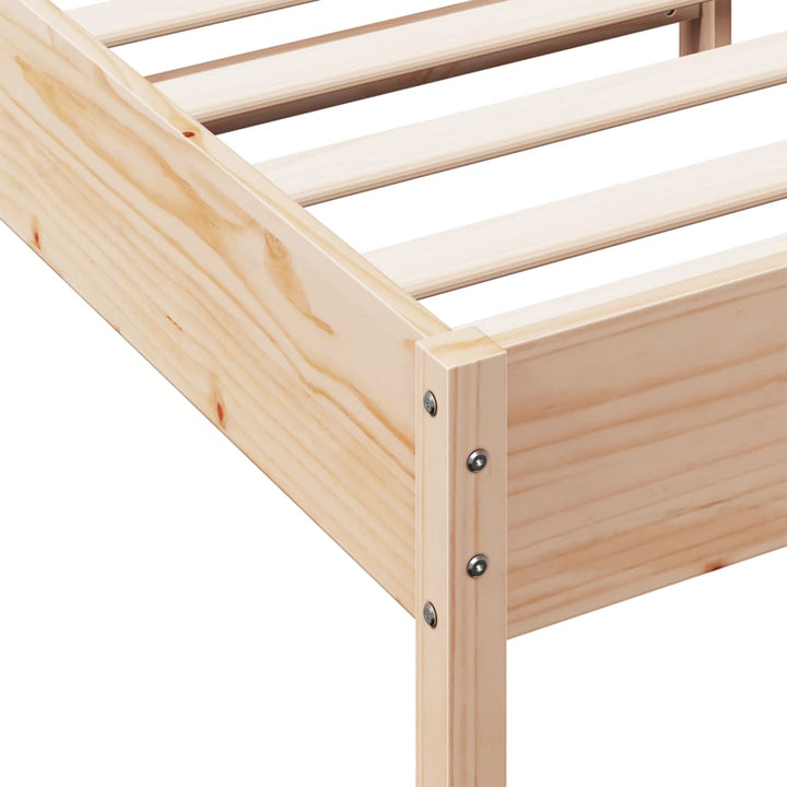 sengeramme uden madras 75x190 cm massivt fyrretræ