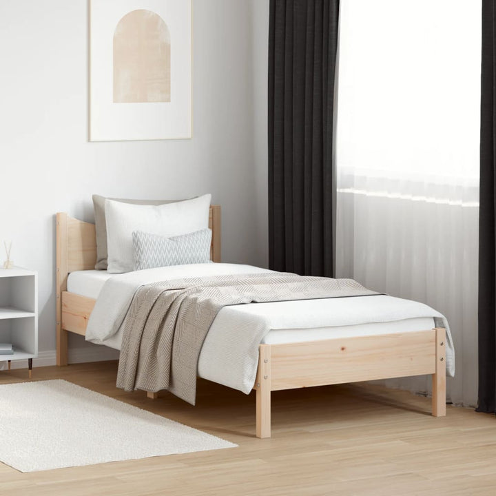 sengeramme uden madras 75x190 cm massivt fyrretræ
