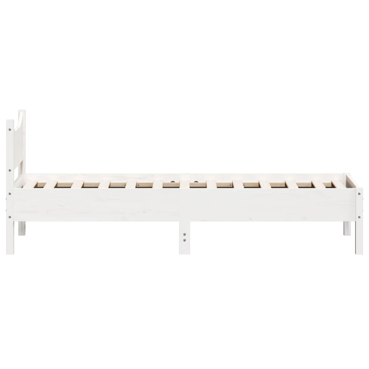 sengeramme uden madras 75x190 cm massivt fyrretræ hvid