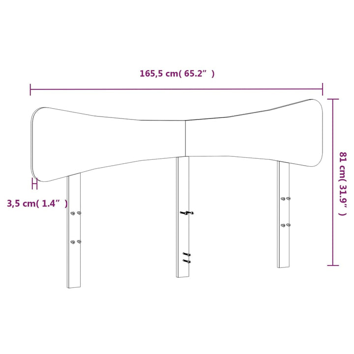 sengegavl 160 cm massivt fyrretræ gyldenbrun