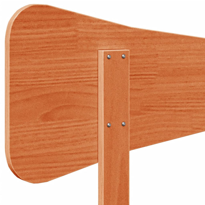 sengegavl 140 cm massivt fyrretræ gyldenbrun