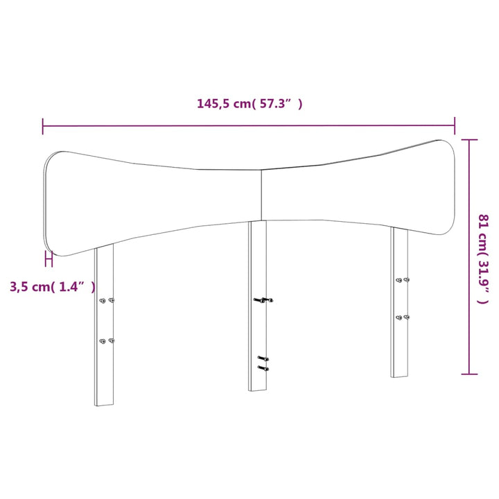 sengegavl 140 cm massivt fyrretræ gyldenbrun