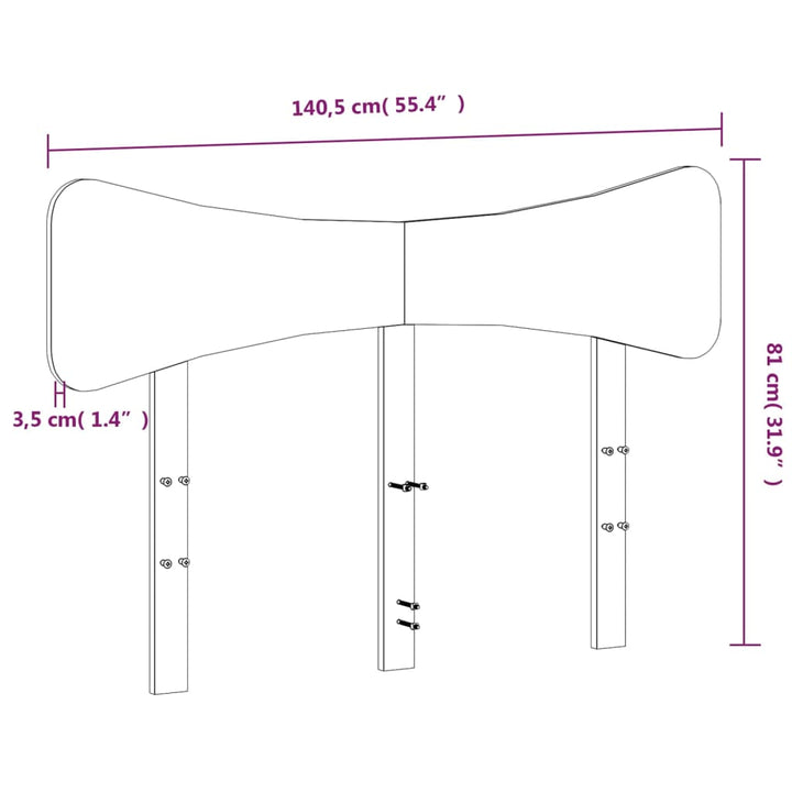 sengegavl 135 cm massivt fyrretræ