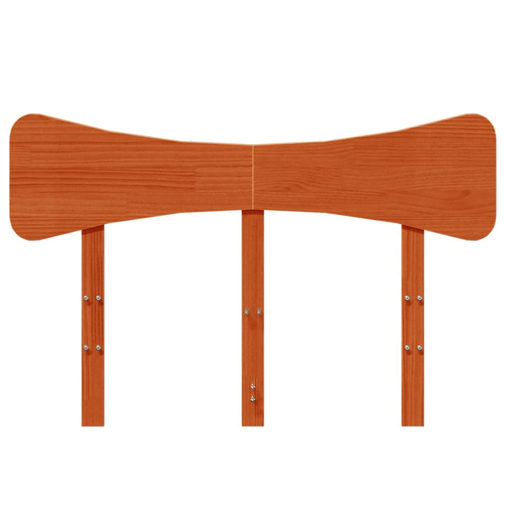 sengegavl 135 cm massivt fyrretræ gyldenbrun